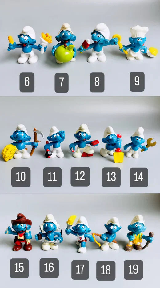 Full Set of 68 Vintage Smurf Figurines + Blue Mushroom House – Peyo, Schleich, Bully – 70s/80s Collectibles