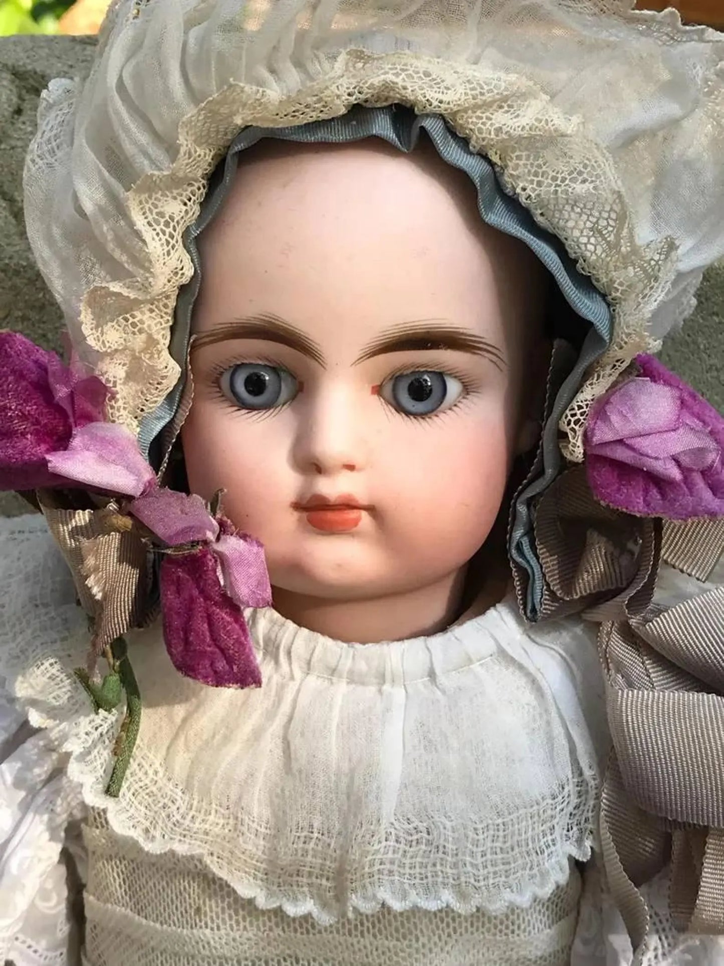 Very Rare Beautiful French Bebe François Gaultier Antique Bisque Doll Exquisite Antique French Dress Museum Quality, 18 inches